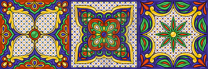 Мексиканская талавера керамическая плитка с рисунком. Этнический народ - векторный дизайн