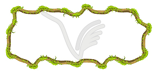 Twisted wild lianas branches frame - vector clipart