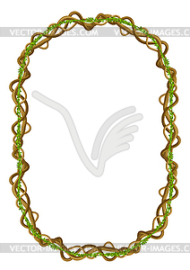 Twisted wild lianas branches frame - vector clipart