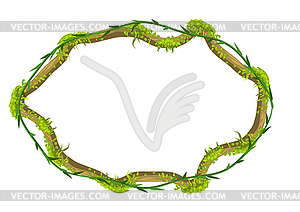 Twisted wild lianas branches frame - vector image