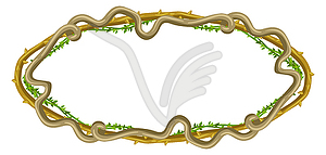 Twisted wild lianas branches frame - vector EPS clipart