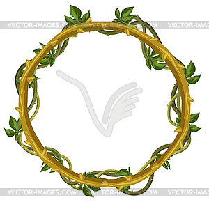 Twisted wild lianas branches frame - vector clipart