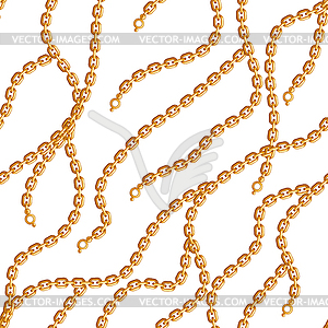 Seamless pattern with golden chains - vector clipart