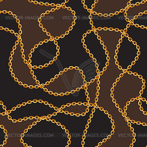 Seamless pattern with golden chains - vector image