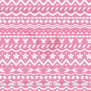 Happy Easter ikat seamless pattern - vector image