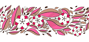 Seamless pattern with sakura or cherry blossom - vector image