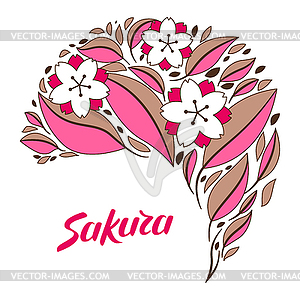 Background with sakura or cherry blossom - vector clip art