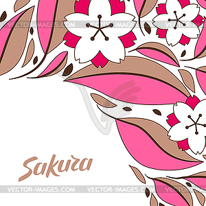 Background with sakura or cherry blossom - royalty-free vector clipart