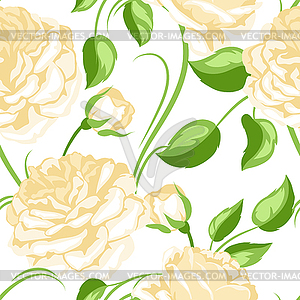 Seamless pattern with yellow roses. Beautiful - vector clipart