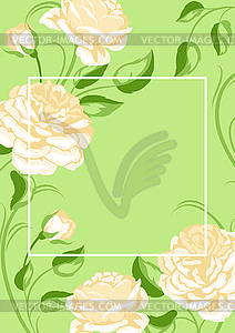 Background with yellow roses. Beautiful decorative - vector clip art