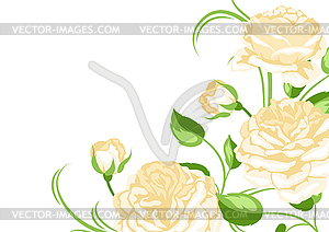 Background with yellow roses. Beautiful decorative - vector clipart