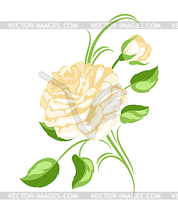 Decorative element with yellow roses. Beautiful - vector clipart
