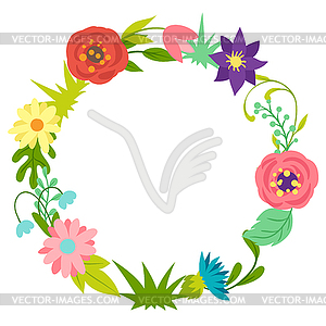 Frame with spring flowers - vector EPS clipart