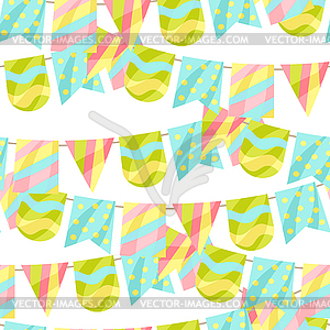 Holiday seamless pattern with garland of flags - vector clip art