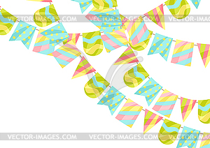 Holiday greeting card with garland of flags - vector image