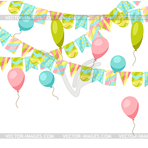 Holiday greeting card with garland of flags - vector clip art