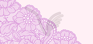 Lace ornamental background with flowers - vector clipart