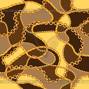 Seamless pattern with golden chains - vector image