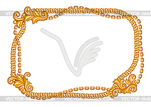 Frame with golden chains - royalty-free vector image