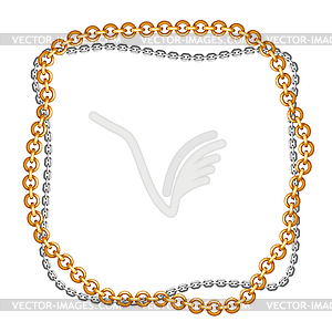 Frame with golden chains - vector image