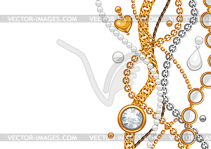 Card with golden chains - vector clip art