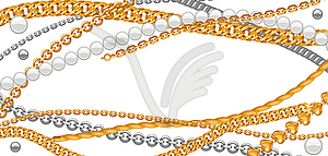 Card with golden chains - vector clipart