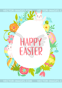 Happy Easter greeting card - vector image