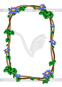 Twisted wild lianas branches frame. Jungle vines - vector image