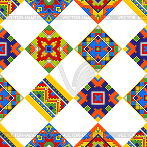 Mexican talavera ceramic tile pattern - vector image