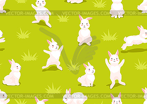 Seamless pattern with cute Easter Bunnies - vector clip art