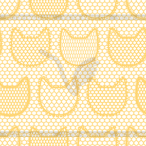 Seamless lace pattern with cats. Vintage textile - vector image