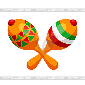 Two mexican decorated maracas - vector image