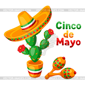 Mexican Cinco de Mayo greeting card - vector image