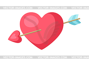 Heart and arrow icon - vector clipart