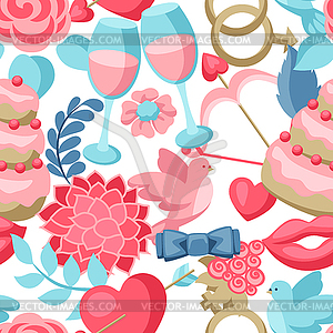 Wedding seamless pattern - vector image