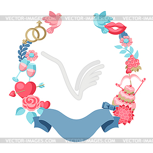 Wedding frame for invitation or greeting card - vector image