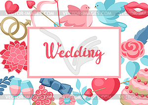 Wedding invitation or greeting card - vector clipart