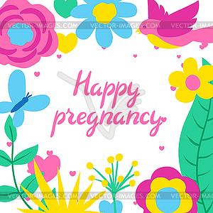 Happy pregnancy card. Baby shower invitation - vector clipart