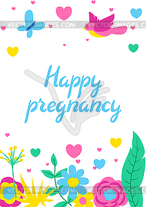 Happy pregnancy card. Baby shower invitation - vector clip art