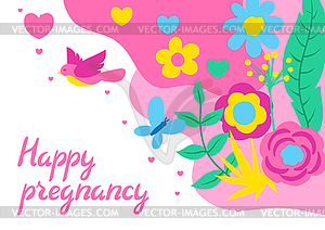 Happy pregnancy card. Baby shower invitation - vector clipart