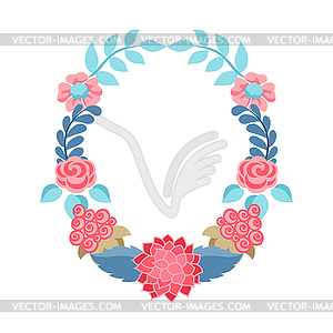 Frame with gentle flowers - vector clipart