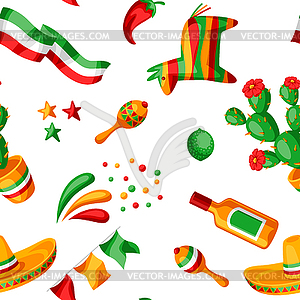 Mexican Cinco de Mayo seamless pattern - vector clipart