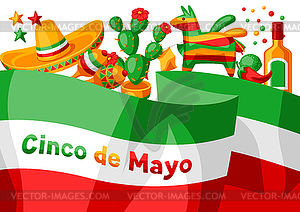 Открытка мексиканская Синко де Майо - векторизованный клипарт