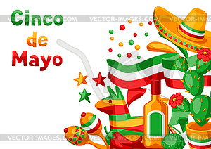 Mexican Cinco de Mayo greeting card - vector image