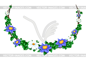 Twisted wild lianas branches frame. Jungle vines - vector clipart