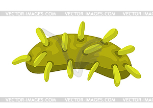 Icon green bacterium - vector clip art