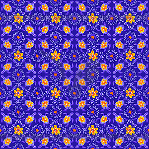 Mexican talavera ceramic tile pattern - vector clipart