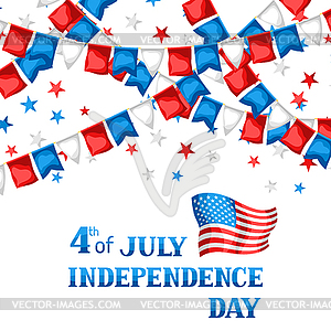 Fourth of July Independence Day greeting card - vector clip art