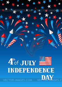 Fourth of July Independence Day greeting card - vector clipart