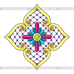 Mexican star with ornamental flower - vector clipart